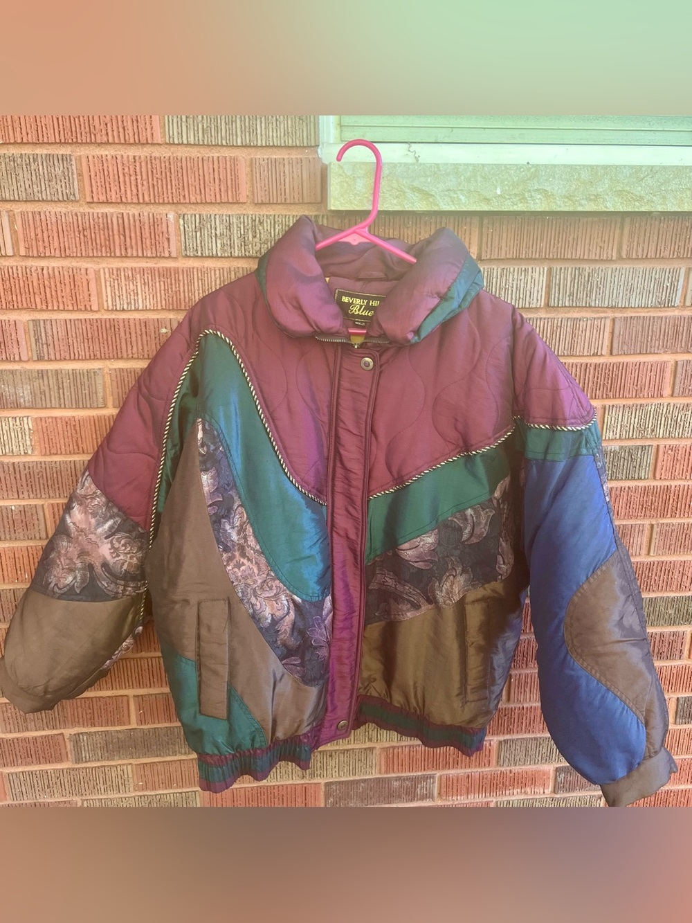 VTG 80s 90s Beverly Hills Blues Colorblock Puffer Jacket Men’s Women’s Large